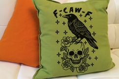 F-Caw-F Svg, Floral Skull Svg, Funny Halloween Crow Svg. Product Image 5