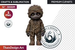 Voodoo doll Halloween Clipart, black Magic gothic witchcraft Product Image 1