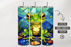 Baby Frog Stained Glass Square Coaster - 04 Variations Product Image 1
