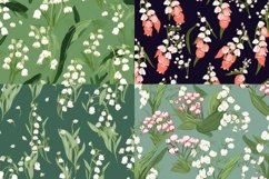 Immerse yourself in the enchanting world of floral aesthetics with this captivating Boho Lily of the Valley, Seamless Pattern. 