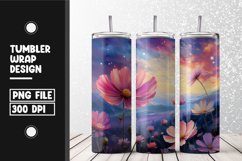 Watercolor flower pattern Tumbler Wrap | Sublimation Product Image 1