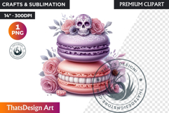 Pastel Floral Day of the Dead Clipart PNG,sugar skull design Product Image 1