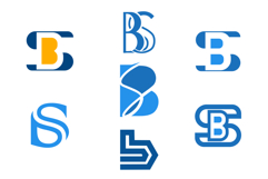Set Collection of Abstract S B or B S Monogram Logo Product Image 1