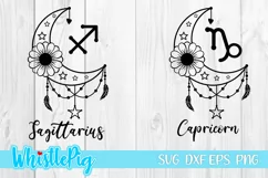 Crescent Moon Zodiac Signs Svg Zodiac Symbols Svg Astrology Product Image 8