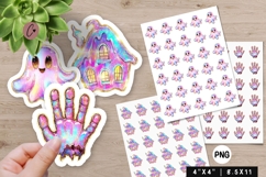 Iridescent Halloween Stickers | Halloween PNG Product Image 1