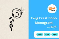 Twig Crest Boho Monogram Product Image 1