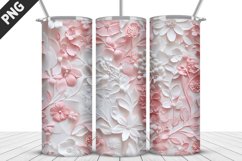 3D Flowers Tumbler Wrap | Sublimation Design | Tumble PNG Product Image 2