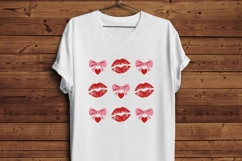 Valentine Lips Bow PNG, Kiss Pattern Valentine Design, Pink Product Image 5