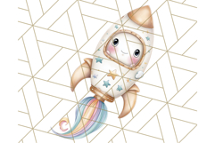 Kawaii Space Vehicles Clipart PNG, Cute Sci-Fi Tech Clip Art Product Image 5