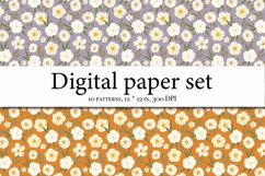 Wildflowers Aesthetics Digital Paper, Meadow Flowers Product Image 4