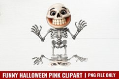 Funny Halloween Pink Clipart Bundle PNG Product Image 6