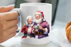 Christmas Purple Santa Claus Sublimation, Christmas PNG Product Image 5