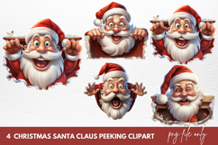 Christmas Santa Claus Peeking Clipart Product Image 1