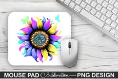 Magical Purple Cyan Sunflower Sublimation Mouse Pad Design Product Image 1