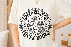 Just A Girl Who Loves Books Svg, Book Lover Svg, goose Svg. Product Image 6