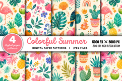 Colorful Summer Digital Paper JPG Product Image 1