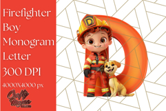 Firefighter Boys Alphabet Clipart | Fireman Letters PNG Product Image 4