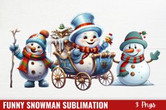 Funny Snowman Sublimation Clipart, Funny Snowman Clipart Product Image 1
