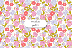 Seamless Pastel Floral Pattern with Pink Garden Flowers Product Image 1