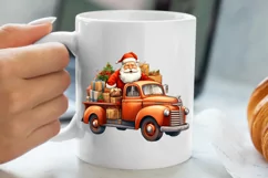 Christmas Truck Sublimation Clipart, Christmas Truck Clipart Product Image 5