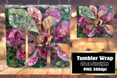 Glitter Flower Mosaic Tumbler Wrap PNG 20oz Product Image 1