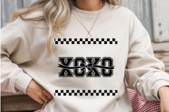 Black &amp; White Checkered Valentine Sublimation | XOXO Bow Product Image 2