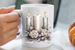 Cute Silver Christmas Watercolor Clipart, Christmas SVG Product Image 4