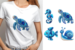 Denim Patchwork Sublimation Bundle. Denim Patchwork T-Shirt Product Image 6