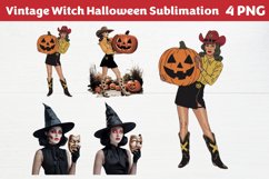 Vintage Witch Halloween Sublimation PNG Product Image 1