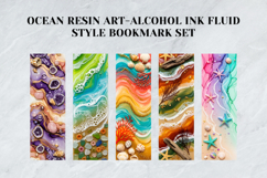 Ocean Resin Art &amp; Alcohol Ink Fluid Bookmark Set,Shiny Sea Product Image 5