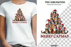 Merry Catmas PNG Designs for Crafting, Cute Cats Digital Product Image 1