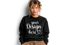 Gildan 18000 Black mockup, Gildan blank mockup Product Image 1