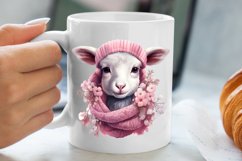 Cute Pink Christmas Animals Clipart Sublimation Product Image 5