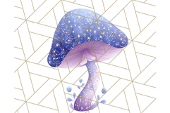 Dreamy Patterned Mushroom Clipart PNG, Forest Elements Png Product Image 5
