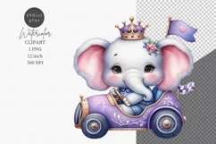 Nursery clipart, Elephant clipart, Racing baby Product Image 1