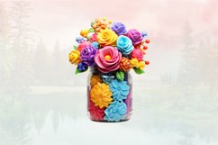 3d Flowers in Jar sublimation Clipart Bundle, 3D Product Image 5