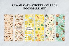 Kawaii Café Sticker Collage Bookmark Set,Cute Coffee Pastry Product Image 5
