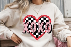 XOXO Checkerboard Heart PNG | Valentine’s Day Retro Heart Product Image 2