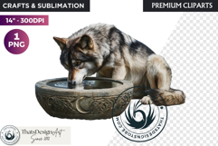 Watercolor Mystic Wolf Fantasy Clipart animal PNG Graphics Product Image 1