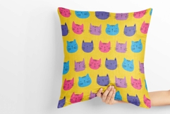 Colorful Cat Faces Seamless Pattern Product Image 5