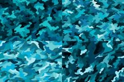 18 Turquoise Camouflage Seamless Patterns - 300DPI