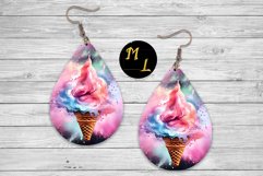 Summer teardrop earring png,Ice cream Earrings sublimation Product Image 1