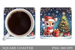 Christmas Deer Coaster Design. Christmas Coaster Sublimation Product Image 1