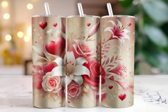 Flowers &amp; Hearts Valentine's Day Tumbler Wrap Sublimation Product Image 1
