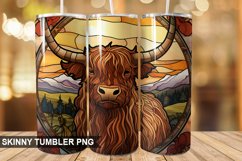 Stained Glass Highland Cow PNG Tumbler Design Product Image 1