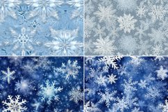 Blue Snowflake Digital Paper Bundle, Craft Paper Product Image 5
