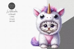 Kitten unicorn clipart, Nursery clipart, Funny clipart, Product Image 1