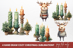 Hand Drawn Cozy Christmas Sublimation Clipart Product Image 1
