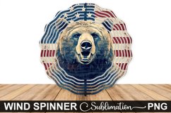 4th Of July Bear Wind Spinner Sublimation PNG Design Product Image 1