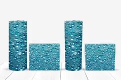 Crystals Tumbler Sublimation, Blue Glitter Tumbler Template Product Image 5